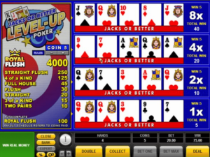 Jacks or Better level up casino game.